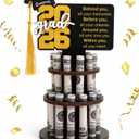Graduation Money Holder 2026, Wood Class of 2026 Money Holder Cards for Graduation Gift, Unique Grad Money Gift Ideas for Her or Him, 2 Tier Cash Display Stand for Tabletop Party Decor
