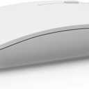 SABLUTE M31 Bluetooth Mouse for MacBook Pro/Air, iPad - Rechargeable Tri-Mode Wireless Mouse for 3 Devices (BT 5.2 + 2.4G), Sleek Slim Silent Mouse for Surface, Windows, White