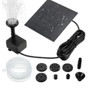 Mudder Solar Fountain Pump 1.5W 200L/H Solar Powered Panel Water Pump Garden Floating Tool with 6 Nozzles, Silicone Clear Tubing for Garden, Pool, Pond, Aquarium, Fountain Supplies