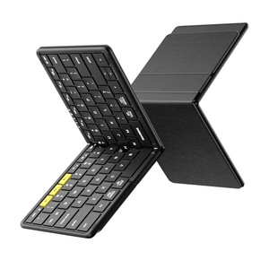 Samsers FullSize Foldable Bluetooth Keyboard, KF08S Wireless Folding Keyboards with PU Leather Cover, Portable Travel for iPhone iPad Smartphone Tablet Laptop, Android Windows Mac OS, Black