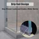 Frameless Shower Door Bottom Seal for 3/8" (10mm) Thick Glass, 36" Long, Clear Vinyl, No Adhesive Required, Stops Leaks