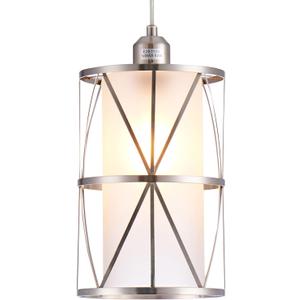 Modern Brushed Nickel Pendant Light with Frosted Glass, Transitional Metal Pendant Lighting Fixture for Kitchen Island Sink Dining Room Bar, Led Bulb Included