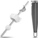 2pcs Sink Drain Parts, Lavatory Pop Up Stopper Assembly with Plug Bathroom Sink Drain Kit Pivot Ball Rod Replacement Compatible with Price Pfister & Popular Band(White,Grey)