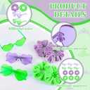 2 x Yunlly 12 Pcs Purple and Green Witch Party Decorations Purple and Green Scrunchies Glasses for Witch Themed Party Favors Accessories Bulk