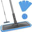 Microfiber Mops for Hardwood Floor Cleaning - BPAWA Flat Floor Mop with 4 Washable Pads for Laminate Wood Tile Vinyl Home Kitchen Bathroom - 59" Adjustable Handle (Gray)