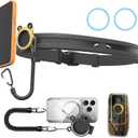 Upgraded N52 Magnetic Phone Holder with Universal Elastic Running Belt for Backpacks/Waist Bag Travel, Hiking, Rock Climbing, and Photography, Fits Phones, Keys, and Credit Cards