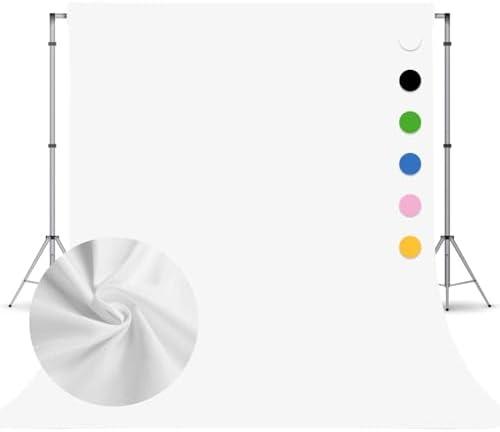 White Photography Backdrop for Photoshoot,Photo Backdrop Curtain,Perfect White Background for Party Portrait Photoshoots Video Studio 8FTx10FT