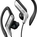 Clip Style Headphone Black and Silver Lightweight and Comfortable Ear Clip Splash Proof Water resistant Powerful Sound with Bass Boost JVC HAEB75S (1 Count (Pack of 1))