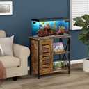 Herture 20-29 Gallon Fish Tank Stand, Aquarium Stand with Cabinet Accessories Storage, Heavy Duty Metal Frame, 31.49" L*15.74" W Tabletop, 330LBS Capacity, Rustic Brown PG07YGN