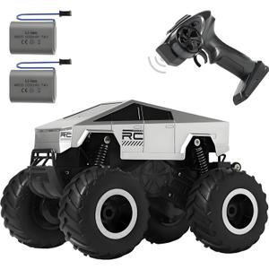 1:16 Amphibious Waterproof Cybertruck RC Truck Car Toy 2.4GHz Big Scale Remote Control 4WD All Terrain Off-Road Pick-up Hobby Monster Cyber Truck,Adults Kids Boys Age 8 9 10 11 12+