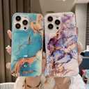 Aconfei for iPhone 14 Plus/15 Plus Marble Case,Slim TPU Shockproof Bumper Protective Phone Case Cover for Girls Women