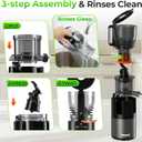 Godspeeds Juicer Machines with 5.8" Large Feed Chute, Slow Masticating Cold Press Juicer for Whole Fruits & Vegetables, Easy to Clean Design, High Juice Yield Home Juicer for Daily Wellness