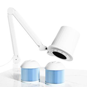 80W Industrial Nail Dust Collector, Adjustable 5000Pa Suction&3000lm Light,Comes With Two Replacement Filter And Universal Table Mount clamp, Low Noise Vacuum Fan for Polishing &Salon. (3000PA)