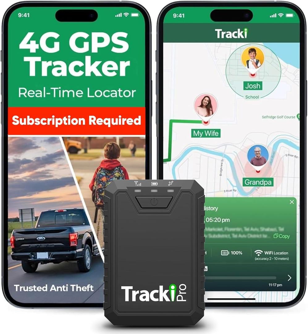 Tracki Pro GPS Tracker for Vehicles – Magnetic Waterproof 4G LTE Car Tracker, Long-Life Battery Up to 7 Months, Unlimited Distance, Smart Alerts, Hidden Tracking Device (Subscription Required)