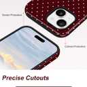 Jusy Compatible with MagSafe Polka Dot Case for iPhone 14 Pro, Cute Christmas Polka Dots Magnetic Phone Case, Soft TPU and Hard PC Protective Phone Cover for Women GirlsShiny - Burgundy