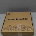 Goozii Corner Bread Box for Kitchen Countertop, Black Bread Storage Container for Homemade Bread, Two Layer Breadbox under Cabinet Mount, Large Bread Holder for Kitchen Counter, Pantry Shelf