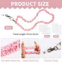 2 Pcs Scrunchie Lanyard Teacher for ID Badges Keys with 4 Card Holders, Stretchy Cute Scrunchie Lanyards for Work School Daily Use, Christmas & New Year Gift Set for Women Teachers