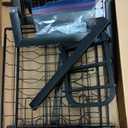 Over The Sink Dish Drainer Drying Rack - Expandable (26.8" to 34.6" W) Large Metal Dish Rack for Kitchen Counter, Kitchen Organizer with Adjustable Basket, Utensil Holder and Sponge Holder (Black)