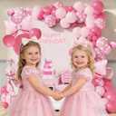 120 PCS Pink Mouse Balloon Arch, Oh Twodles Birthday Party Supplies for Girls, Cute Bow Balloon Arch for Birthday Party, Red and Pink Balloons for Baby Shower Decorations