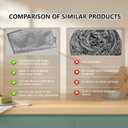 2 x Reuseable Cleaning Cloth,Soft Wire Dishwashing Rags ,Double layer multi-purpose anti-scratch steel wire multi-purpose cleaning cloth,Suitable for tableware, metal,kitchen,home,office (10-Silver)