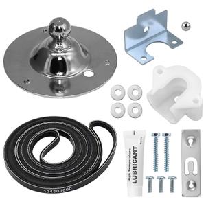 Upgraded 134503600 Dryer Belt & 5303281153 Dryer Drum Bearing Kit Compatible with Frigidai.re Ken.More Dryers Replaces AP2142648 PS1148434 PS459829 134163400 - by AMI PARTS