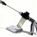 High Pressure Garden Hose Nozzle Sprayer with Plastic Soap Foam Dispenser Bottle, Heavy Duty Car Wash Foam Gun, Adjustable Nozzle for Gardening, Solar Panel Cleaning, Pet Showering