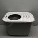IRIS USA Large Top Entry Cat Litter Box, Hooded Privacy, Gray/White
