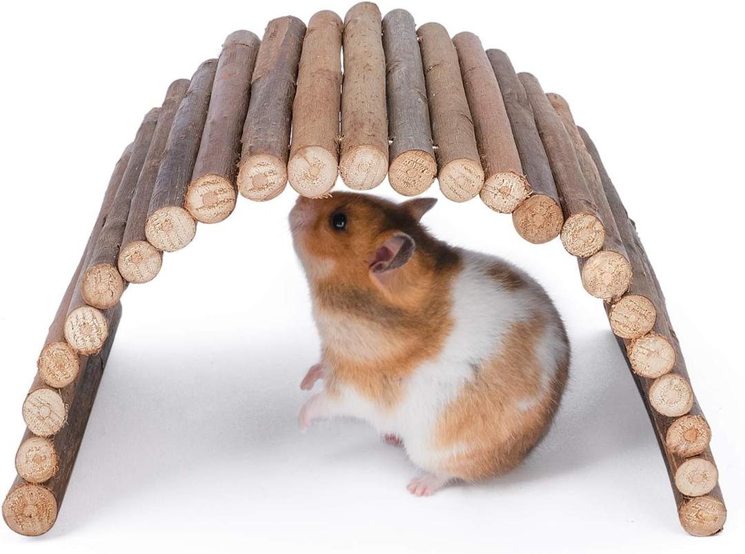 Niteangel Wooden Ladder Bridge, Hamster Mouse Rat Rodents Toy, Small Animal Chew Toy (11.8" x 5.9")