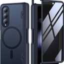 MOBOSI Magnetic for Samsung Galaxy Z Fold 4 Case, Compatible with Magsafe, Built-in Hinge Protection & Front Screen Protector Full Body Rugged Phone Cases for Z Fold4 with S Pen Slot, Privacy Black