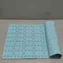 WRISIN Non Slip Bathtub Mat for Bath Tub Shower - Natural Rubber Mat with 241 Suction Cups - Soft Bathroom Safety Mat - Unique Diamond Pattern - Fatigue Relief - Machine Washable - 16  28 Inch (Blue)