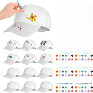 DIY Baseball Caps Hats Adjustable Sport Ball Cap White Painting Baseball Caps for Outdoor Sports