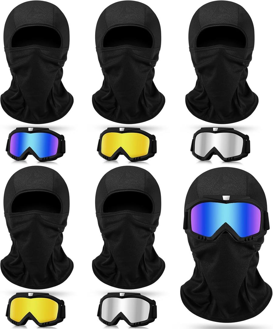 12 Pcs Winter Goggles with Balaclava Face Mask Ski Snowboard Goggle Adjustable Windproof Protection Eyewear for Men Women Skating ATV Riding Motocross Dirt Bike