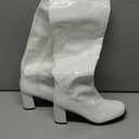 Women's Go Go Boots Over The Knee Block Heel Zipper Boot Disco Costumes Dress Shoes White-38(240/ US8)