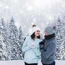 2 x Mocsicka Winter Wonderland Backdrop Winter Snowy Forest Background Frozen Trees Landscape Decoration Newborn Children Portrait Photo Studio Booth Props (8x6ft)