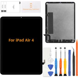 A-MIND for iPad Air 4 2020 10.9" Replacement LCD Display Touch Digitizer Assembly A2324 A2072 A2325 A2316 Full Repair Kit with LCD and Tools(Black)