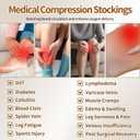 Medical Compression Stockings for Women and Men, 20-30 mmHg Thigh High Compression Socks, Closed Toe Graduated Compression Hoses, Long Circulation Pressure Stockings for Varicose Veins, Edema, XXL