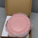 13" Pink Charger Plates, Set of 6 Plastic Textured Chargers for Dinner Plates with Embossed Rim, Table Dcor, Party, Wedding, Holiday (FD08P)