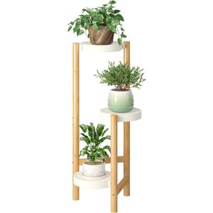 FILWH Plant Stand Indoor Outdoor Plant Rack 3 Tier 3 Potted Flower Holder Ladder Plant Stands for Balcony Window Living Room Garden Patio White