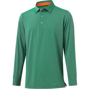 Mens Golf Shirts Long Sleeve Moisture Wicking Collared Work Business Casual Tennis Polo Shirts for Men (XL)