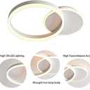 33W Double Ring LED Ceiling Light, 21.6 Inch Modern Flush Mount Ceiling Lamp, 3 Color Changeable 3000K-6000K, for Bedroom, Living Room, Kitchen, Hallway