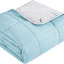 Topcee Weighted Blanket for Adults (15 lbs, 60" x 80") Queen Size Soft Cooling Heavy Blanket Sleeping, Apply to 130-160 lbs Body, Thick Breathable Blanket with Glass Bead, Easy Care (13-light Blue&light Grey)