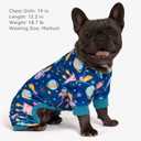 cyeollo Dog Pajamas, Soft Velvet Dog Pjs for Small Dogs, Cozy Pet Sleepwear Stretchy Puppy Onesie, Cute Pattern Doggy Jumpsuit, Comfy Dogs Clothes, Lightweight Doggie Jammies, Spaceship, Large
