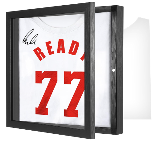 T-Shirt Display Frame, 13" x 13" Black Wood T-Shirt Frame with 98% Uv Protection Acrylic, 1" Depth of Usable Space Shadow Box, Display Case for Shirts, Jerseys, Memorabilia