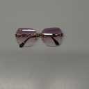 FEISEDY Classic Rimless Sunglasses Women Metal Frame Diamond Cutting Lens Sun Glasses B2567 (004 Grey-pink)