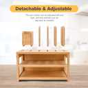 Homde Bamboo Desk Organizer with File Holder, Office Organization for Desks with Adjustable Pen Holding, Desktop Letter Paper Tray Storage for Workplace Home School (3-Tier,Natural)