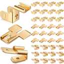 MorningRo 36 Pcs Electrical Quick Splice Wire Terminals, Piggyback Spade Connectors,Double Spade Connector and Chair Terminal Quick Disconnect Adapter 12 Each 1/4" 2 Male and 1 Female Tabs(Gold)
