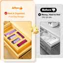 Bag Storage Organizer Compatible with Ziploc Gallon, Quart, Sandwich & Snack Sized Slider Bags,Bamboo Organizer For Drawer(13.7"L*11.8H"*3.1W")