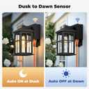 2-Pack Black Porch Lights Outdoor with GFCI Outlet, Dusk to Dawn Sensor Outdoor Light Fixture, Waterproof Anti-Rust Aluminum Outside Lights for House, Garage, Patio, Entryway, Easy Installation