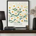 2 x Denmark Flower Market Art Print Poster, Wall Art Floral Painting Botanical Decor for Bedroom, Kitchen, Bathroom Livingroom Decoration 82A (Denmark, 8 x 10 inches, Unframed)