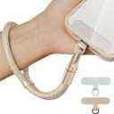 KIMAGIC Rotating Self-Locking Wrist Strap Phone Lanyard, Anti-Slip, with Two Phone Tabs (Nylon & Stainless Steel) (Camel) (13 Upgraded and Adjustable - Camel)